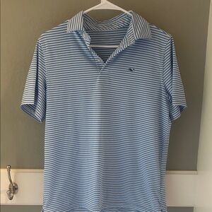 Vineyard Vines Light Blue Striped Polo Shirt Boys XL - Excellent Condition